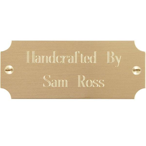 Custom Engraved Brass Plate 1" x 2-1/2" 2 lines